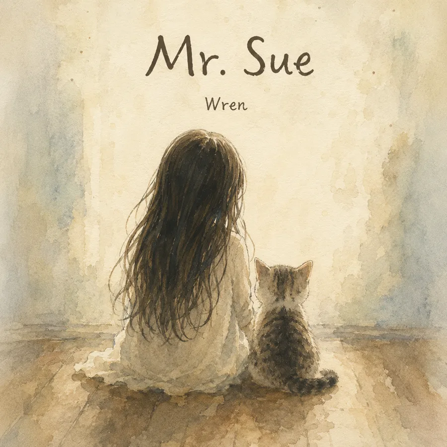 Mr. Sue cover art — portrait in a dramatic dark-glow palette